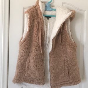 Teddy bear brown faux fur vest